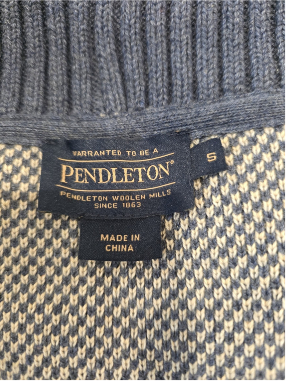 Pendleton Western Scenic Cardigan Women S Cowboy Horse Blue Rust Cotton Sweater - Picture 13 of 14
